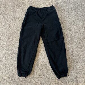 TNA Parachute Black Pants Medium Wide Leg Nylon Baggy Y2K